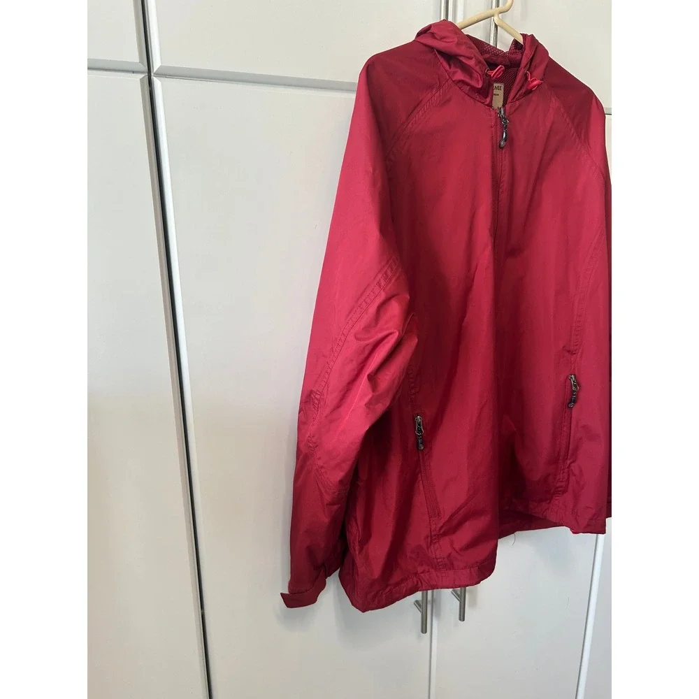 Cold Storage Foul Weather Gear Red Hooded Windbreaker Jacket Mens Large Mesh Lin